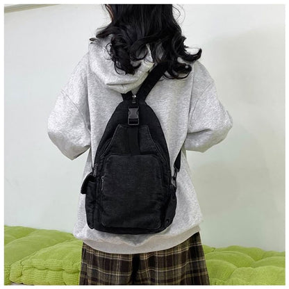 Sling Buckle Denim Bag