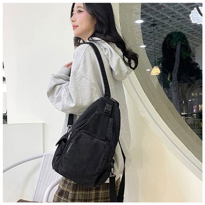 Sling Buckle Denim Bag