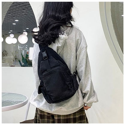 Sling Buckle Denim Bag