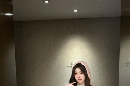 Neck Plain Scoop Mini Rise Top Hooded Trim Skirt Long-Sleeve A-Line Lace Mid /