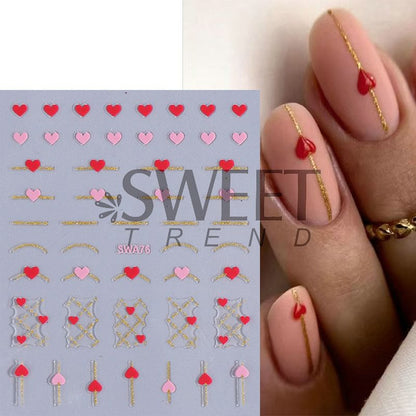 Heart Nail Art Stickers