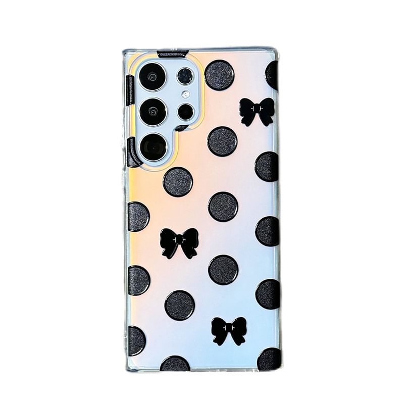 Heart / Polka Dot Bead Strap Phone Case