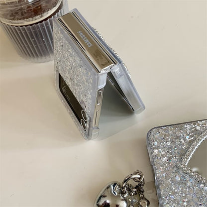 Glitter Heart Mirrored Phone Case / Strap / Set