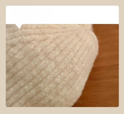 Embroidered Beanie Cat Knit