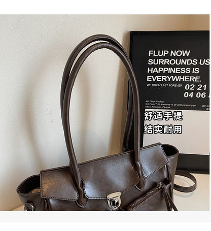 Tote Multi-Pocket Faux Bag Leather