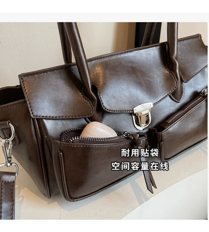 Tote Multi-Pocket Faux Bag Leather