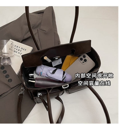 Tote Multi-Pocket Faux Bag Leather