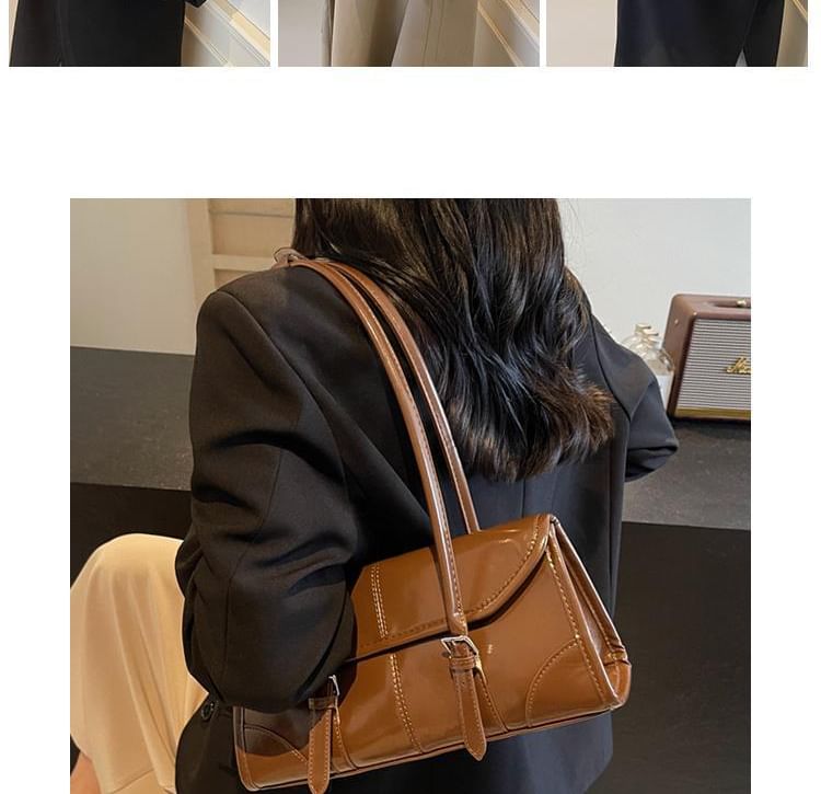 Tote Faux Bag Leather Flap