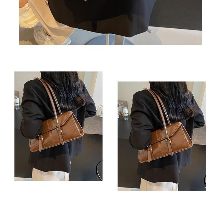 Tote Faux Bag Leather Flap