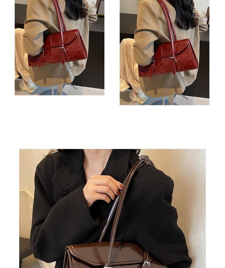 Tote Faux Bag Leather Flap