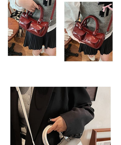 Leather Bag Crossbody Faux Multi-Pocket