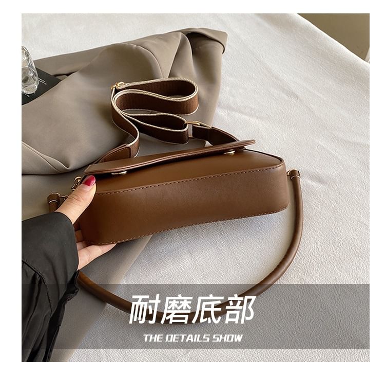 Asymmetrical Shoulder Leather Faux Bag