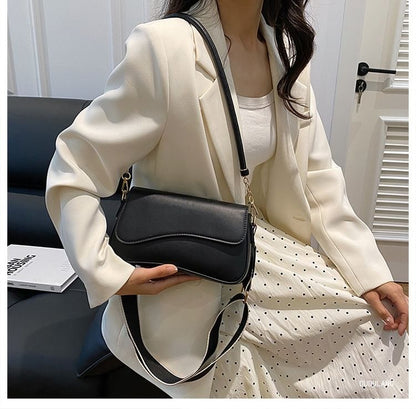 Asymmetrical Shoulder Leather Faux Bag