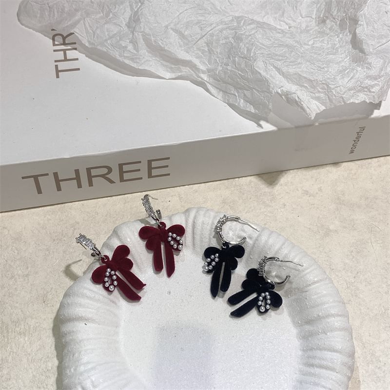 Bowknot Earring Drop Rhinestone