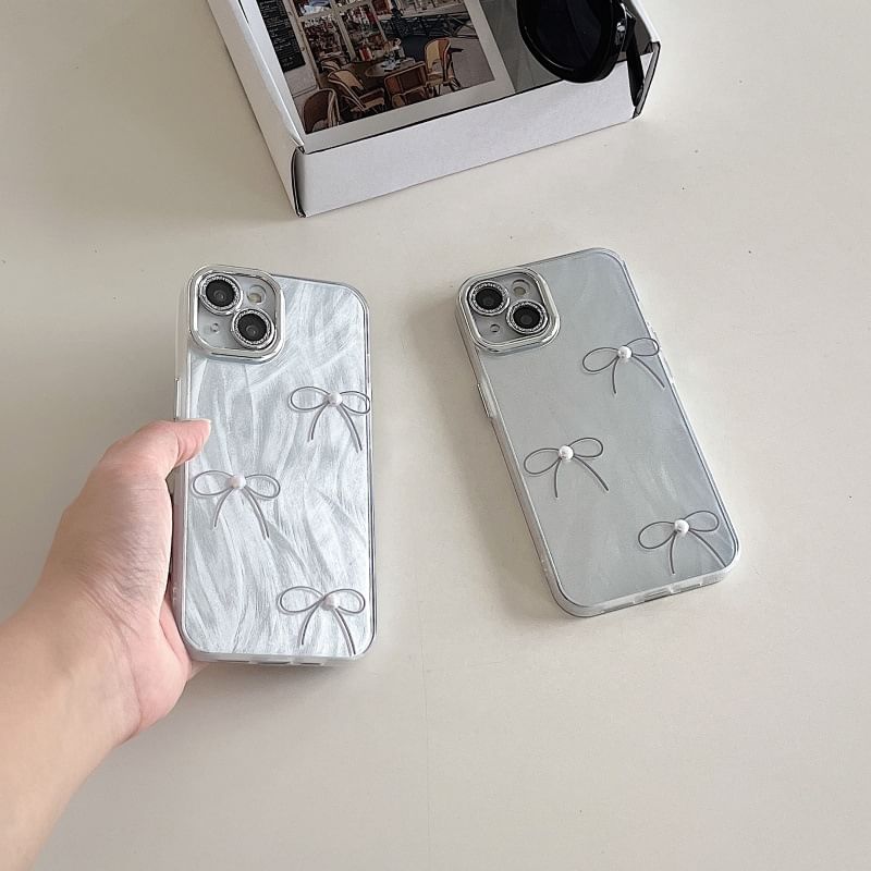 Bow Pearl Case Phone Faux