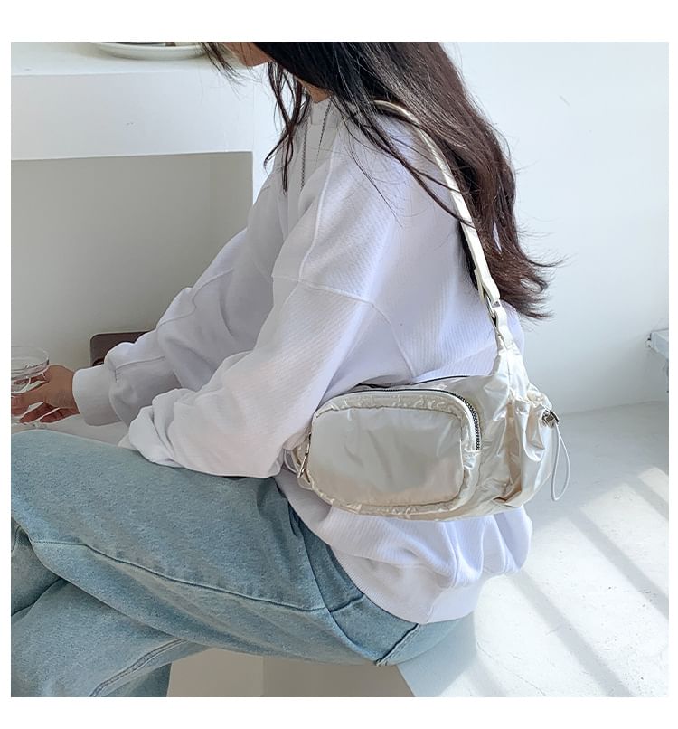 Drawstring Plain Shoulder Bag