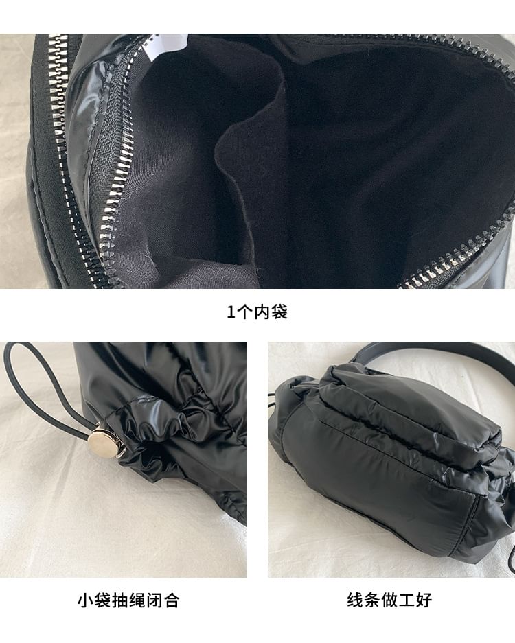 Drawstring Plain Shoulder Bag
