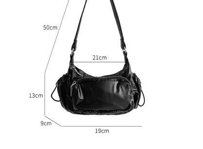 Drawstring Plain Shoulder Bag
