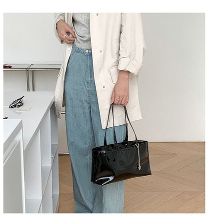 Plain Bag Leather Faux Tote