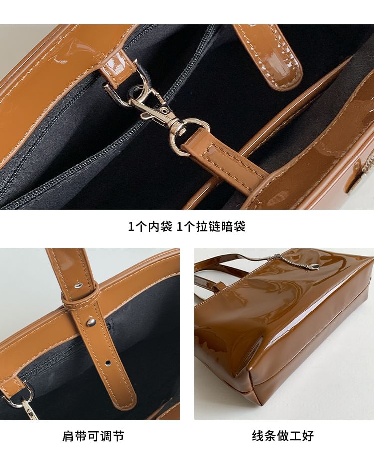 Plain Bag Leather Faux Tote