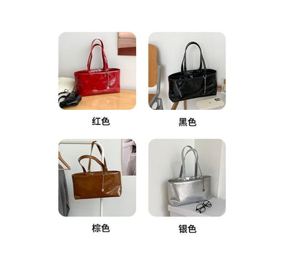 Plain Bag Leather Faux Tote