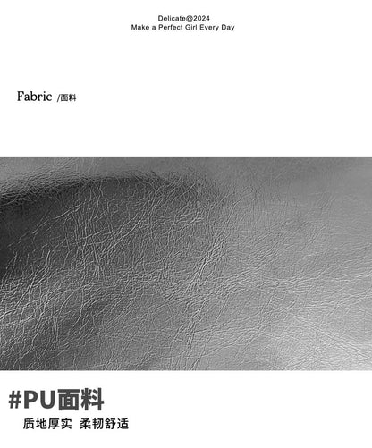 Plain Faux Leather Bowler Bag