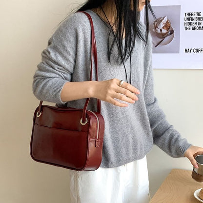 Tote Bag Leather Plain Faux