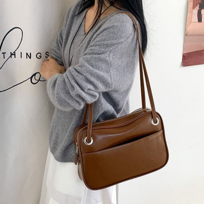Tote Bag Leather Plain Faux