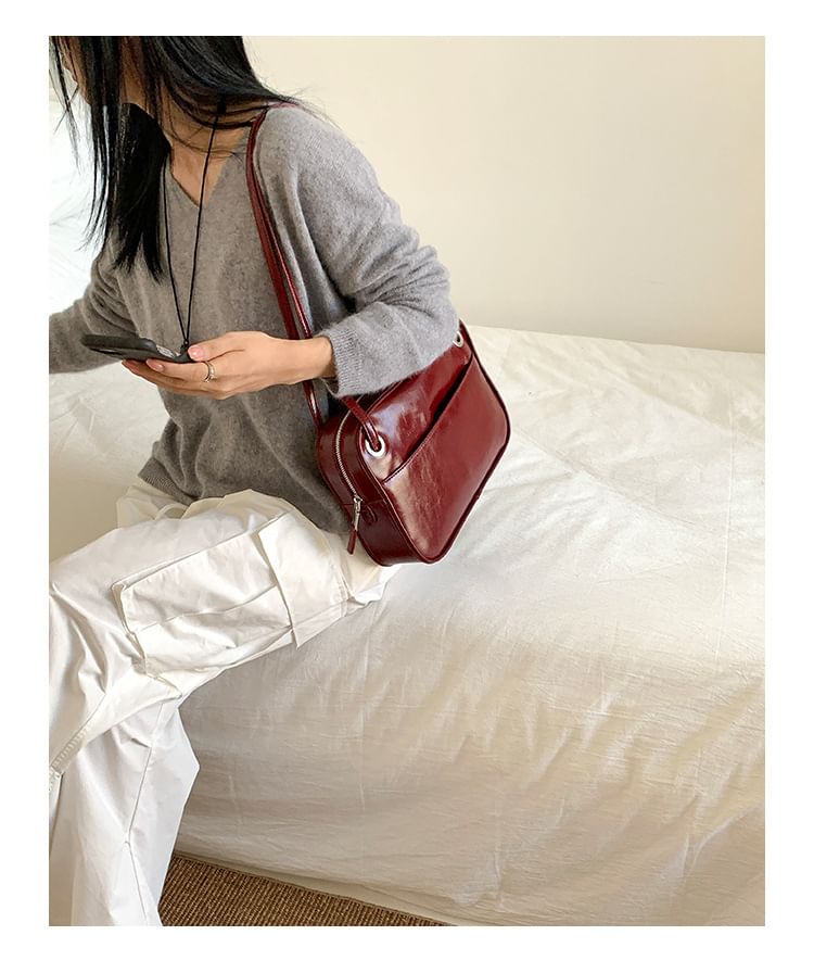 Tote Bag Leather Plain Faux