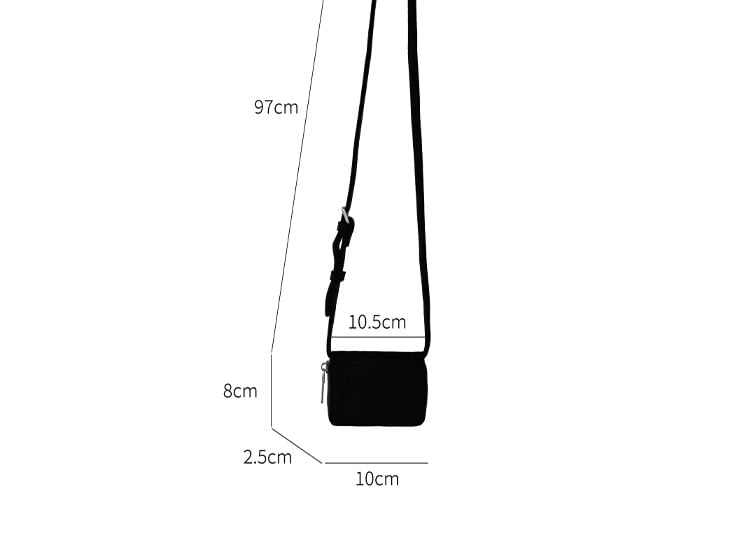 Plain Suede Crossbody Faux Bag