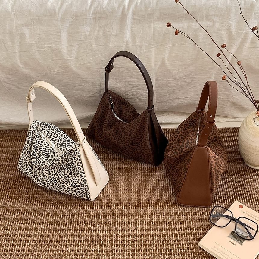 Crossbody Bag Print Faux Leather Leopard