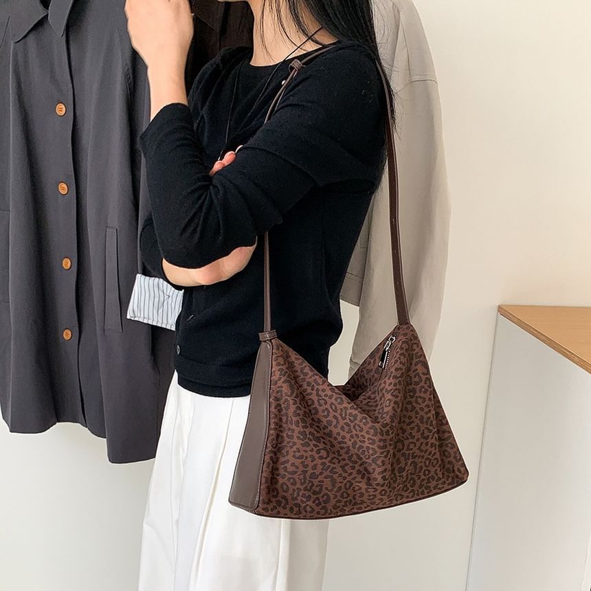 Crossbody Bag Print Faux Leather Leopard