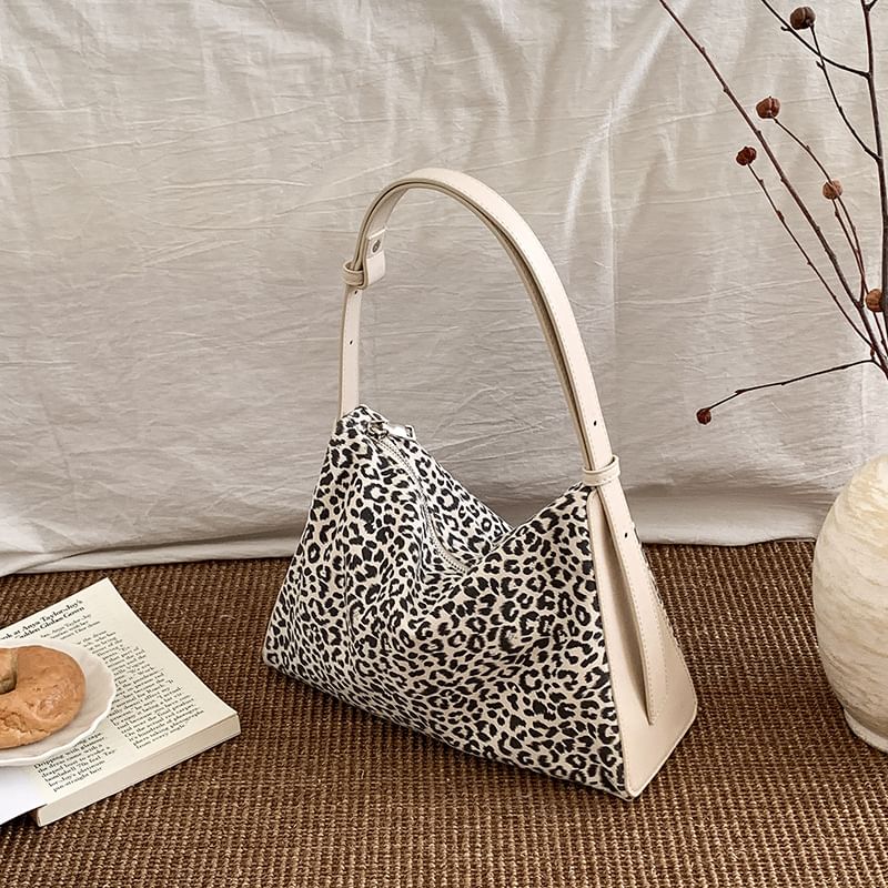 Crossbody Bag Print Faux Leather Leopard