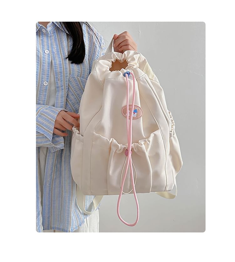 Drawstring Backpack Nylon Applique