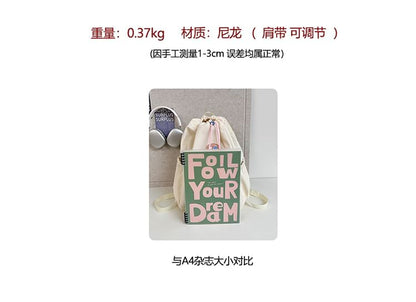 Drawstring Backpack Nylon Applique