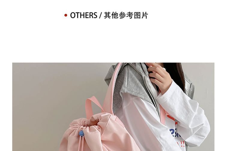 Drawstring Backpack Nylon Applique