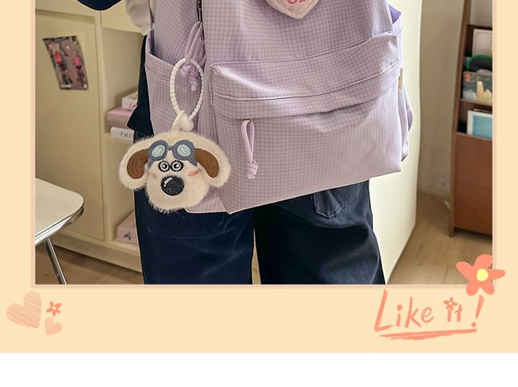 Plaid / Set Nylon Backpack Brooch