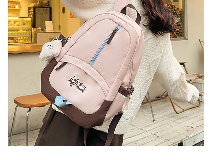 / Set Nylon Bag Charm Applique Backpack Lettering