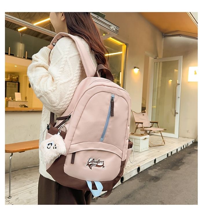 / Set Nylon Bag Charm Applique Backpack Lettering