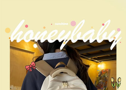 Nylon Buckled Backpack Lettering Applique