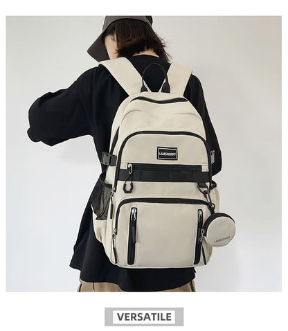 Set: Lettering Backpack Applique Coin + Nylon Purse