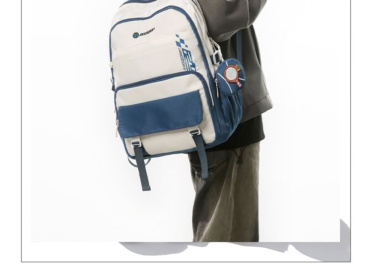 Backpack Lettering Purse Coin Buckled + Nylon Set: