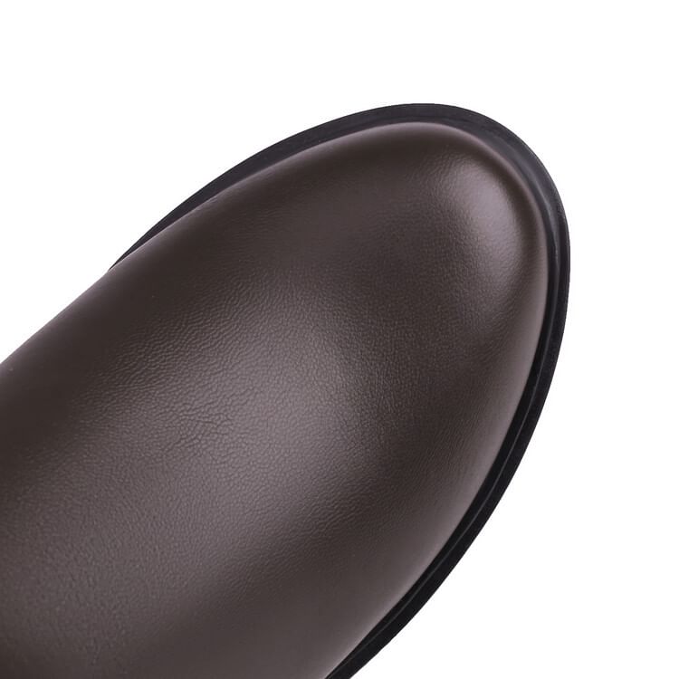 Mid Boots Platform Block Calf Heel