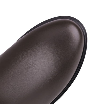 Mid Boots Platform Block Calf Heel