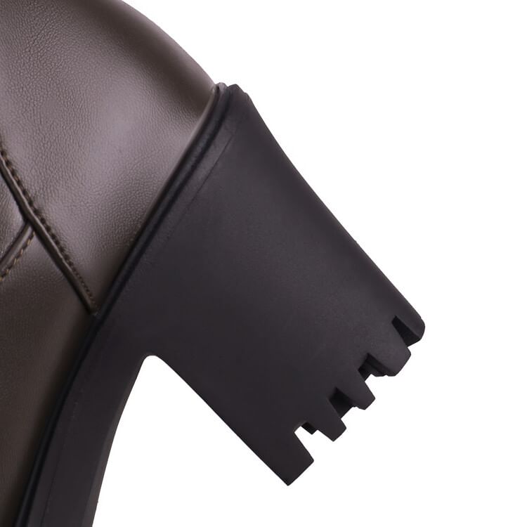 Mid Boots Platform Block Calf Heel