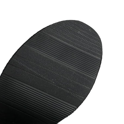 Fluffy Mid Platform Heel Calf Pom Boots Block Panel