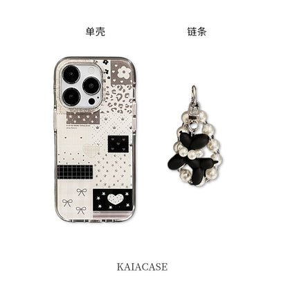 Strap Case Panel Phone Faux Set Pearl /