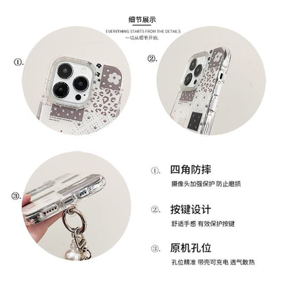 Strap Case Panel Phone Faux Set Pearl /