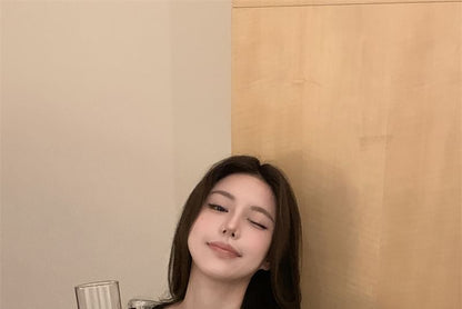 Long Crop Trim Sleeve Scoop Lace Top Neck Plain