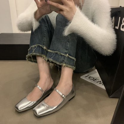 Toe Mary Square Jane Flats